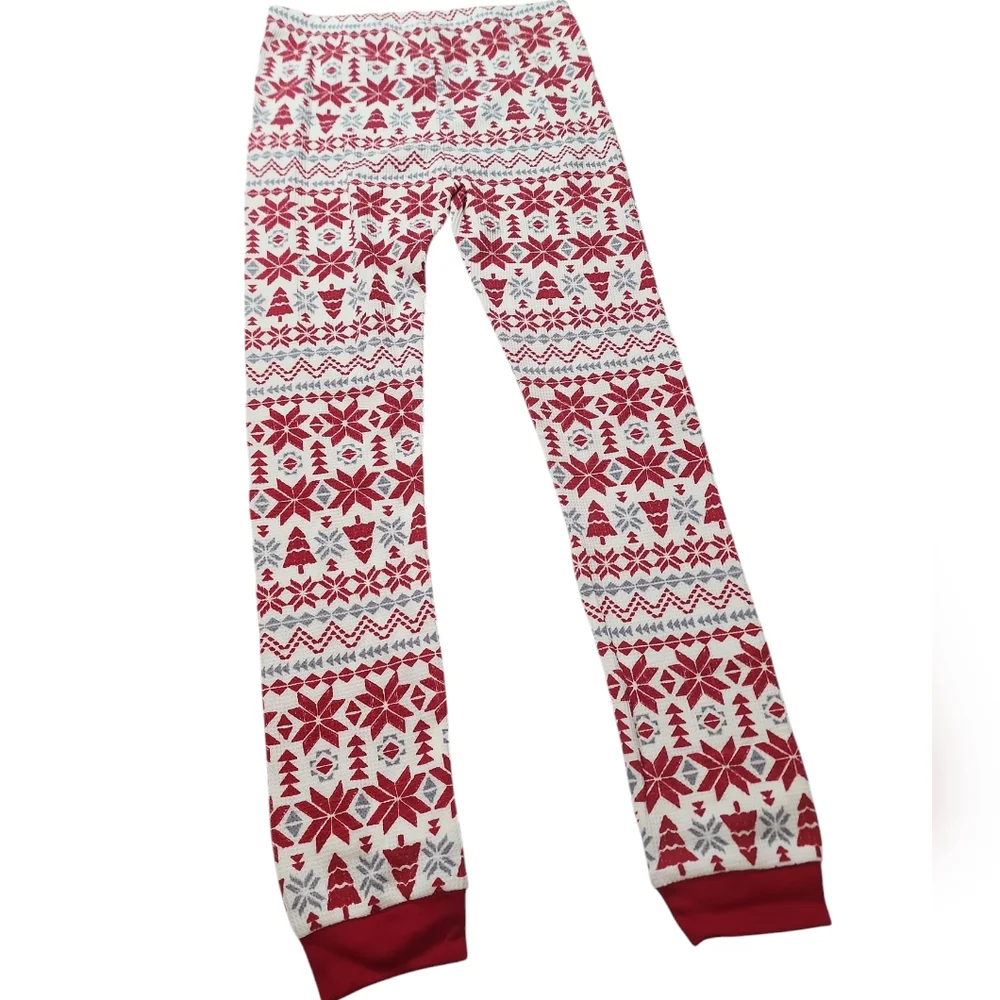 Carter's Christmas Red and White Girls Pajama Set 8 - Picture 3 of 7